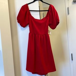 Red dress with open tie back